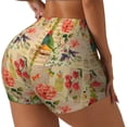thumbnail image 1 of Haiem Vintage Bird No Front Seam Biker Shorts for Women Yoga Workout Gym Bike Shorts with Tummy Control Moisture-Wicking-Large, 1 of 9