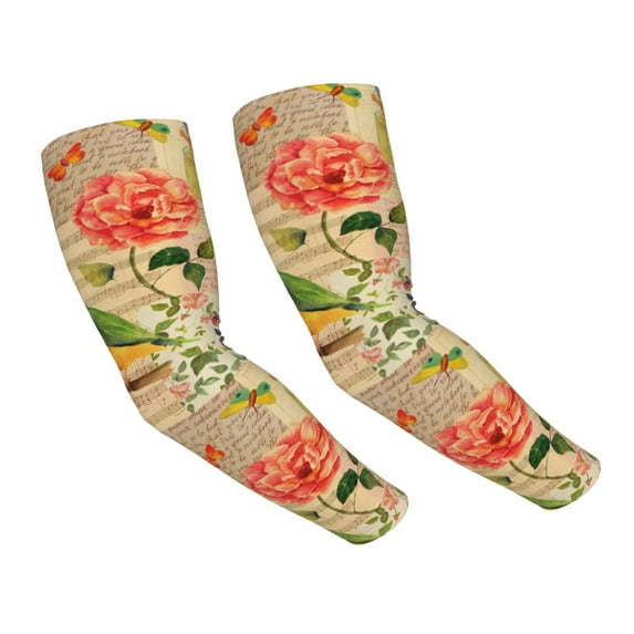 Haiem Vintage Bird UV Protection Cooling Arm Sleeves for Men and Women UPF 50 Sun Sleeve