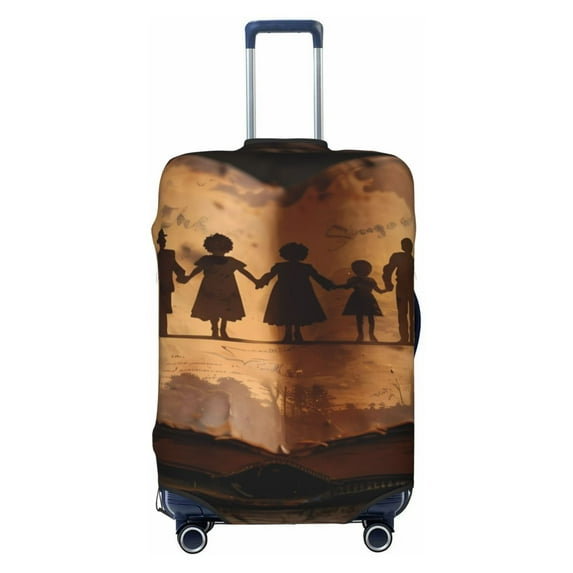 Haiem Vintage Family History Book Luggage Cover Printed Suitcase Covers for Luggage Elastic Washable Suitcase Protector Fits 18-32 Inch Luggage-Medium