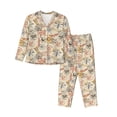 thumbnail image 1 of Haiem Vintage Nautical Pattern Women’s Long-sleeve Sleepwear,Sleepwear Set,2-piece Loungewear Set,Soft PJs Comfy Nightwear with Pockets-XX-Large, 1 of 7