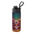 thumbnail image 1 of Haiem Vintage Patterned Skull Printed Sports Insulated Kettle 18oz stainless steel kettle Leak-proof Water Bottle,Double-wall Insulated Bottle for Travel,Sports,Fitness, 1 of 7