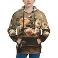 thumbnail image 1 of Haiem Vintage Peonies Rustic Charm Pattern Boys Hoodie, Youth Pullover Hooded Sweatshirt, Kangaroo Pocket Hoodie for Kids Girls -Medium, 1 of 6