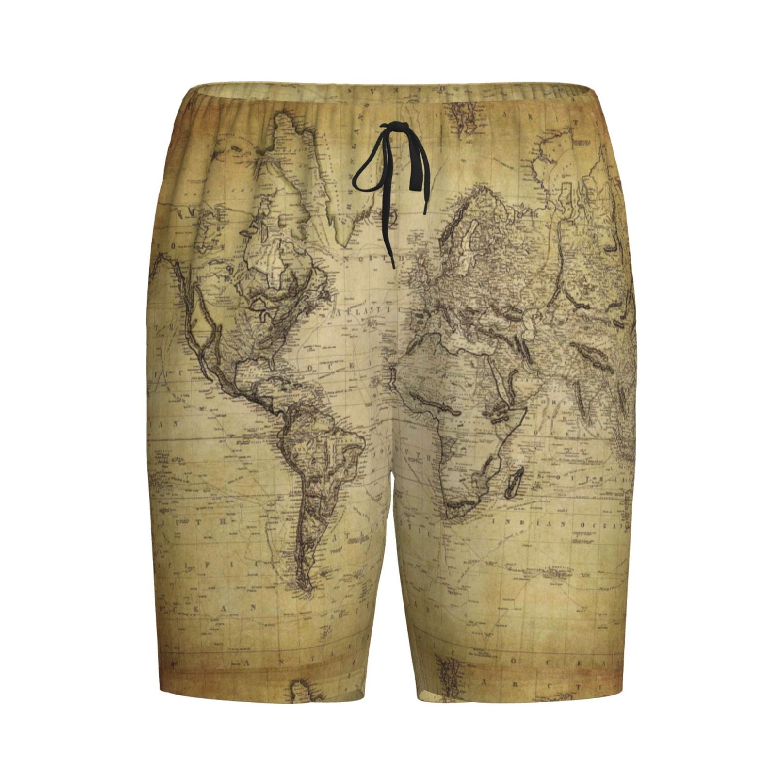 Pattern Print World Map Men Long Robe