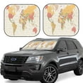 thumbnail image 1 of Haiem Vintage World Map1 Car Windshield Sun Shade (2 Pieces) Foldable Windshield Sun Shade Car Accessories for Truck SUV Pickup-Large, 1 of 7