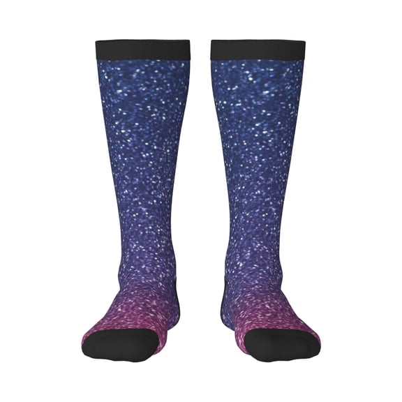 Haiem Violet Glitter Socks, Funny Novelty Crazy Design Cotton Socks Sports Socks Knee High Socks For Men, Women,1Pairs - Gift For Working Friends