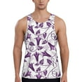 thumbnail image 1 of Haiem Violets Flowers Men Workout Tank Top Gym Bodybuilding Sleeveless Muscle T Shirts Athletic Tank Breathable Workout Shirt-X-Large, 1 of 9