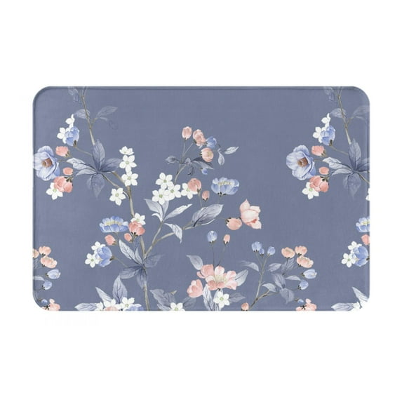 Haiem Watercolor Flowers Butterfly Front Door Mat Indoor Outdoor Entrance, Waterproof All-Season, All-Weather Doormat, Durable Flannel Fabric, Fade Resistant, Low Profile, 16x24in