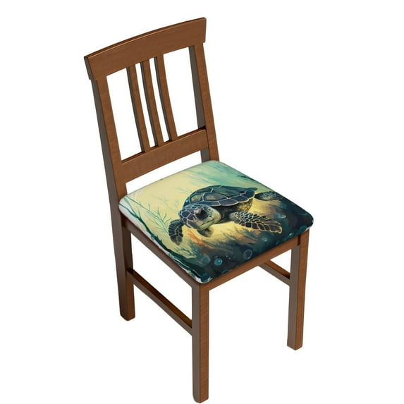 Haiem Watercolor Turtle3 Printed Square Couch Cushion Covers, Floral Sofa Cushion Covers Replacement, Stretch Couch Covers for Couch-16.9in