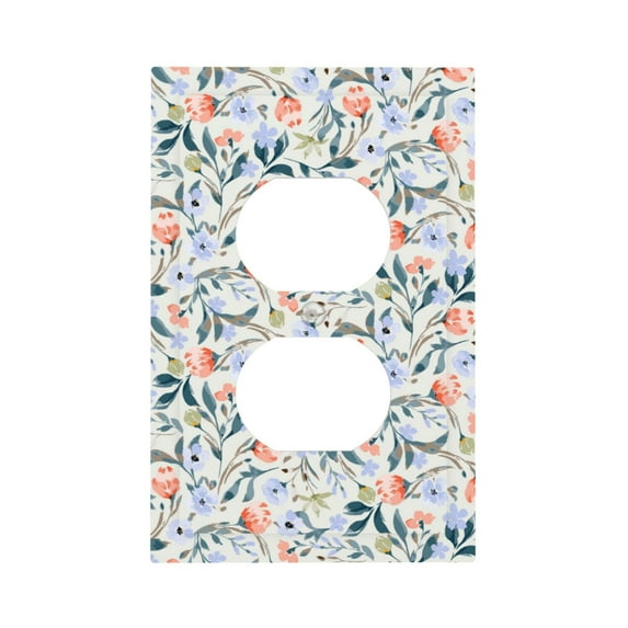Haiem Watercolor Wildflowers 1 Pattern Decorative Wall Plates, 1-Gang 5.0" x3.0", Unbreakable Thermoplastic Faceplate Cover for Decorator Receptacle Outlet & Switch-Style S