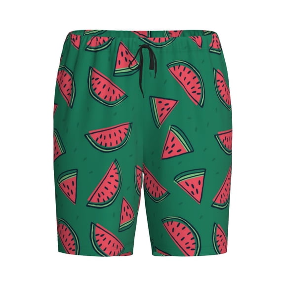 Haiem Watermelon Men's Pajama Short with Soft Woven Cotton Elastic Waistband Sleep Short-Large