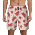 thumbnail image 1 of Haiem Watermelon Mens Swim Trunks with Compression Liner 2 in 1 Swimming Shorts Stretch Swimwear Quick Dry,Board Shorts-Large, 1 of 9