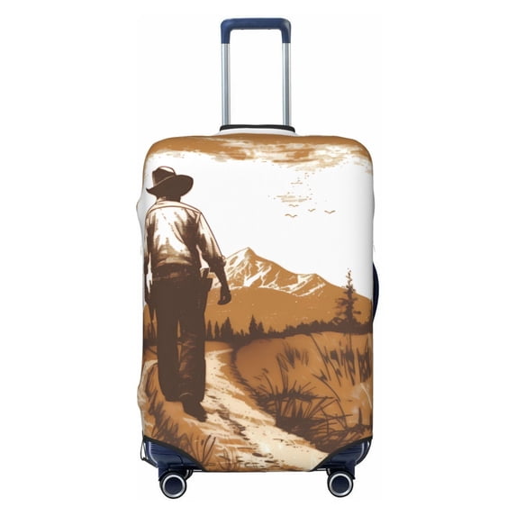 Haiem Western Cowboy Countryside Luggage Cover Printed Suitcase Covers for Luggage Elastic Washable Suitcase Protector Fits 18-32 Inch Luggage-Medium