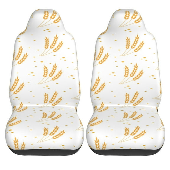 Haiem Wheat Printed Car Seat Covers Set of 2, Universal Fit Car Seat Covers,Protective Seat Covers,Comfortable Car Seat Covers, Easy Installation Seat Covers, Vehicle Seat Covers