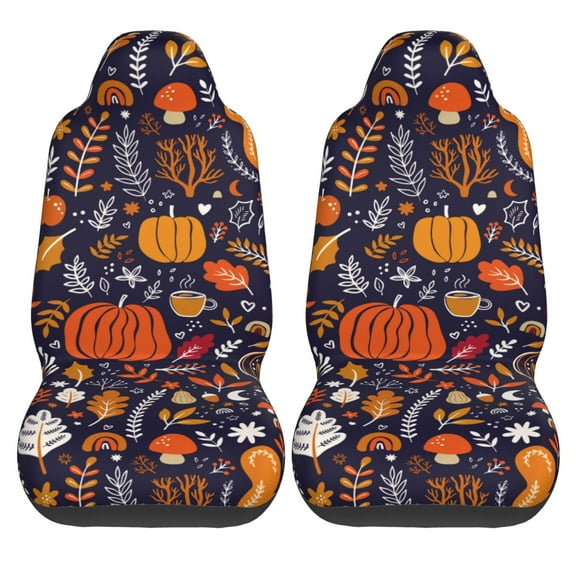 Haiem Whimsical Autumn Forest Printed Car Seat Covers Set of 2, Universal Fit Car Seat Covers,Protective Seat Covers,Comfortable Car Seat Covers, Easy Installation Seat Covers