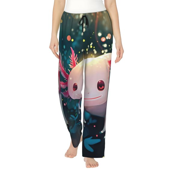 Haiem Whimsical Axolotl Fantasy Women's Pajama Pants Ultra Lightweight Pjs Bottoms Sleepwear Bottom Pants With Pocket Drawstring-