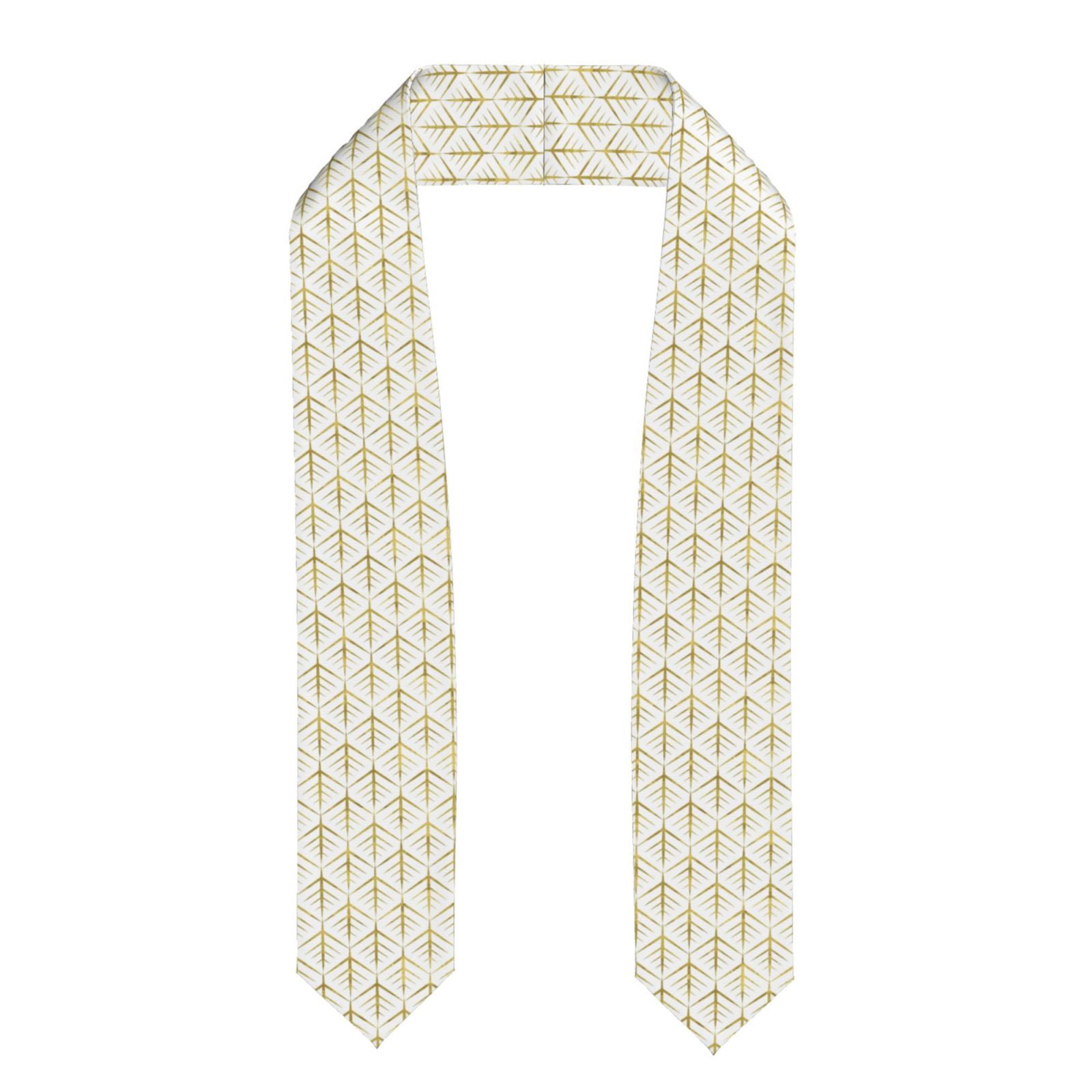 Haiem White And Gold Geometry Pattern Graduation Stole 2024 | Premium ...