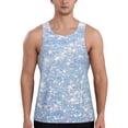 thumbnail image 1 of Haiem White Bule Glitter Men Workout Tank Top Gym Bodybuilding Sleeveless Muscle T Shirts Athletic Tank Breathable Workout Shirt-Small, 1 of 9