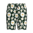 thumbnail image 1 of Haiem White Daisies and Bee Men's Pajama Short with Soft Woven Cotton Elastic Waistband Sleep Short-Medium, 1 of 9