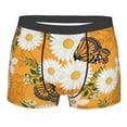 thumbnail image 1 of Haiem White Floral and Butterflies Men's Boxer Briefs, Every Day Comfort Stretch Cotton Moisture-Wicking Underwear-Small, 1 of 9