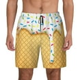 thumbnail image 1 of Haiem White Ice Cream Mens Swim Trunks with Compression Liner 2 in 1 Swimming Shorts Stretch Swimwear Quick Dry,Board Shorts-X-Large, 1 of 9