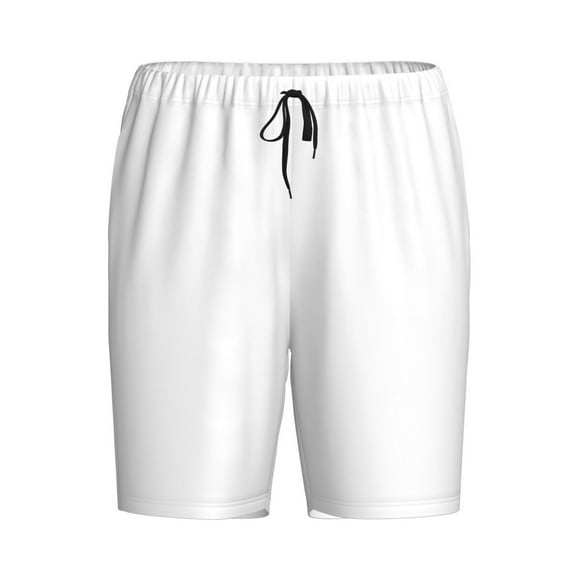 Haiem White Men's Pajama Short with Soft Woven Cotton Elastic Waistband Sleep Short-XX-Large