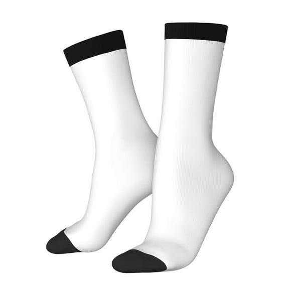 Haiem White Pattern Crew Socks – Soft & Durable Moisture-wicking Socks, Stay-Up Fit for Business, Work, and Casual Wear Size 5-11