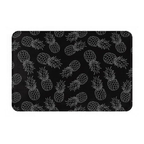 Haiem White Pineapples Front Door Mat Indoor Outdoor Entrance, Waterproof All-Season, All-Weather Doormat, Durable Flannel Fabric, Fade Resistant, Low Profile, 16x24in