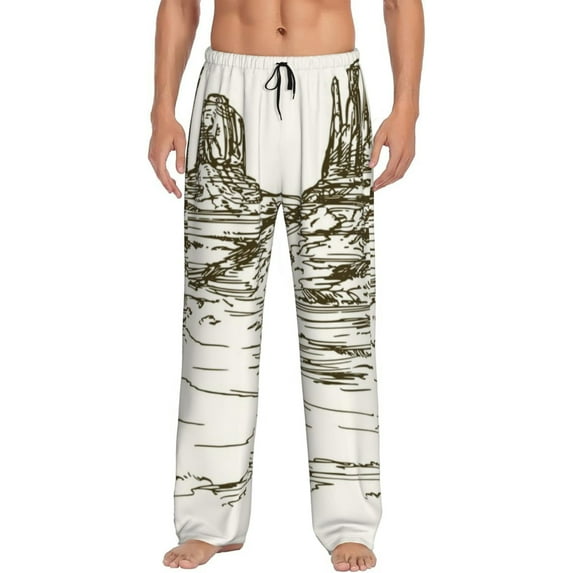 Haiem Wild West Desert With Cowboy Men's Pajama Pants Ultra Lightweight Pjs Bottoms Sleepwear Bottom Pants With Pocket Drawstring-Small