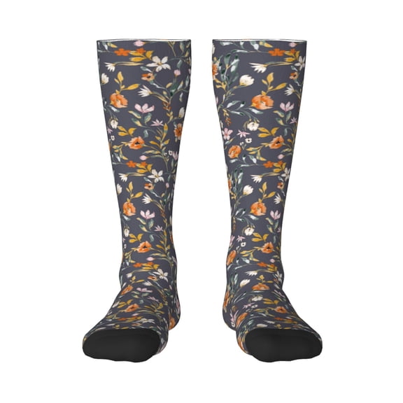 Haiem Wildflowers Socks, Funny Novelty Crazy Design Cotton Socks Sports Socks Knee High Socks For Men, Women,1Pairs - Gift For Working Friends