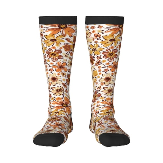 Haiem Wildflowers Vintage Socks, Funny Novelty Crazy Design Cotton Socks Sports Socks Knee High Socks For Men, Women,1Pairs - Gift For Working Friends