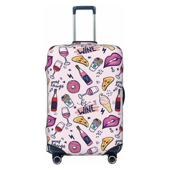 Haiem Wine Luggage Cover Printed Suitcase Covers for Luggage Elastic Washable Suitcase Protector Fits 18-32 Inch Luggage-Large