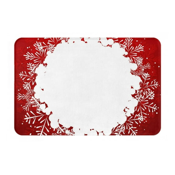 Haiem Winter Christmas Snowflake Front Door Mat Indoor Outdoor Entrance, Waterproof All-Season, All-Weather Doormat, Durable Flannel Fabric, Fade Resistant, Low Profile, 16x24in