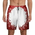 thumbnail image 1 of Haiem Winter Christmas Snowflake Mens Swim Trunks with Compression Liner 2 in 1 Swimming Shorts Stretch Swimwear Quick Dry,Board Shorts-Small, 1 of 9