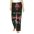thumbnail image 1 of Haiem Wonderful Time Christmas Women's Pajama Pants Ultra Lightweight Pjs Bottoms Sleepwear Bottom Pants With Pocket Drawstring-X-Large, 1 of 9