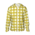 thumbnail image 1 of Haiem Yellow Checkboard UPF 50+ Fishing Shirts for Men Long Sleeve UV Sun Protection Hoodie Non-Mask Outdoor Hiking Shirts, 1 of 9