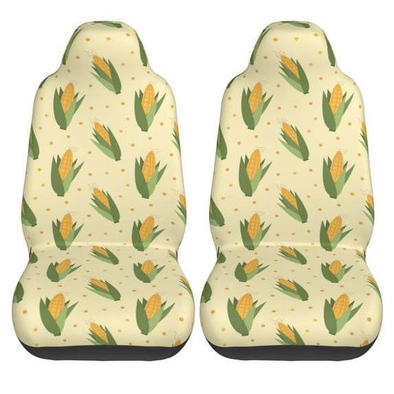 Haiem Yellow Corn Printed Car Seat Covers Set of 2, Universal Fit Car Seat Covers,Protective Seat Covers,Comfortable Car Seat Covers, Easy Installation Seat Covers