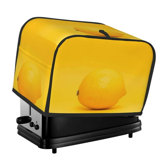 Haiem Yellow Lemon Print Toaster Covers 2 Slice Wide Slot,Bread Dust Cover & Fingerprint Protection,Bread Machine Cover,Appliance Covers