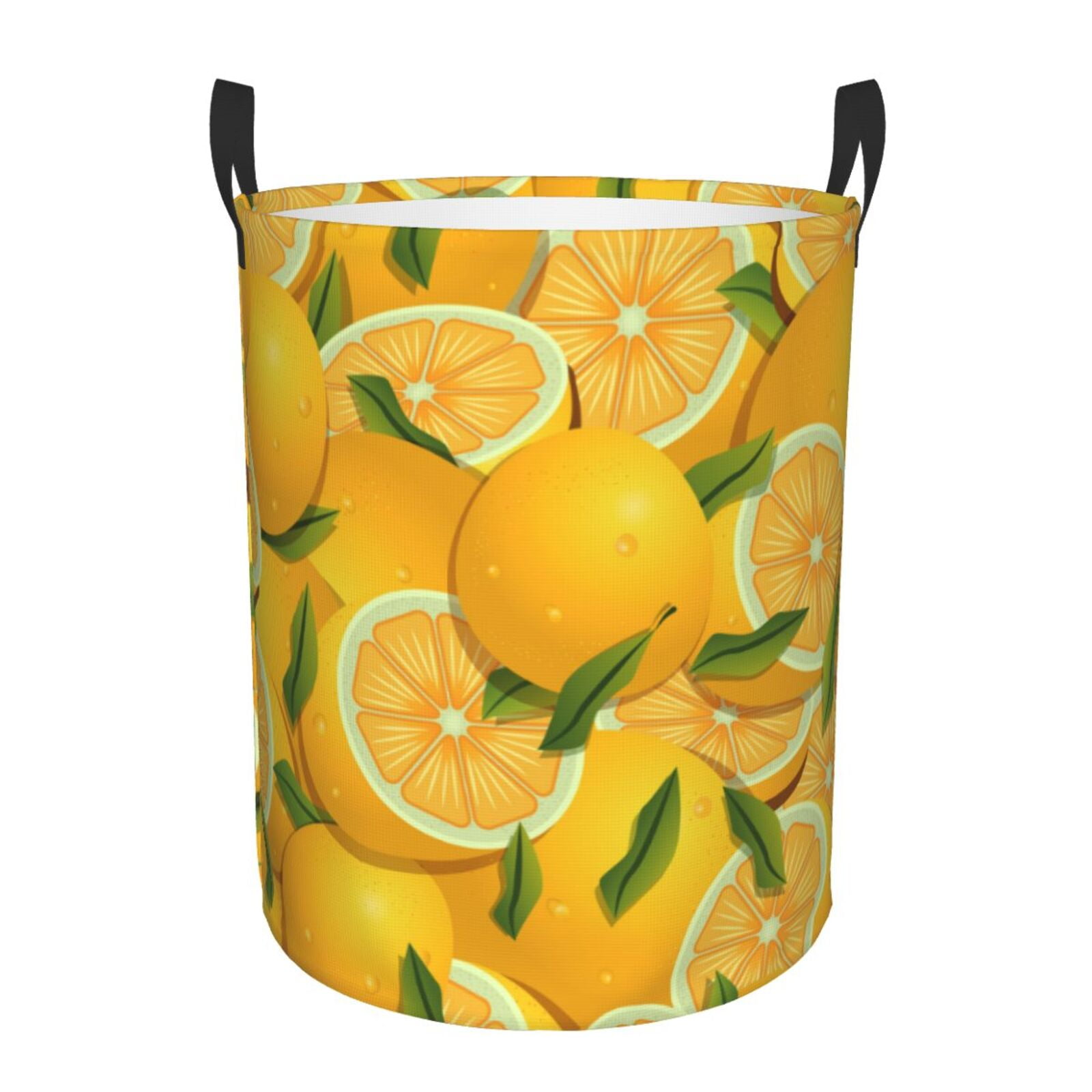 Haiem Yellow Limes Leather Dirty Clothes Laundry Basket,Sturdy ...