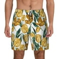 thumbnail image 1 of Haiem Yellow Tulips Mens Swim Trunks with Compression Liner 2 in 1 Swimming Shorts Stretch Swimwear Quick Dry,Board Shorts-3X-Large, 1 of 9