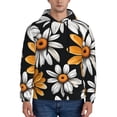 thumbnail image 1 of Haiem Yellow White Daisy Pattern Patterned Men's Hoodie with Kangaroo Pocket - Ideal Pullover Sweatshirt for Daily Wear, Travel, and Home-Small, 1 of 7