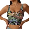 thumbnail image 1 of Haiem bass water fishing Pattern Womens Sports Bra - U Neck Padded Low Impact Yoga Bra Workout Crop Top Gym Moisture-Wicking Workout Vest-Medium, 1 of 8