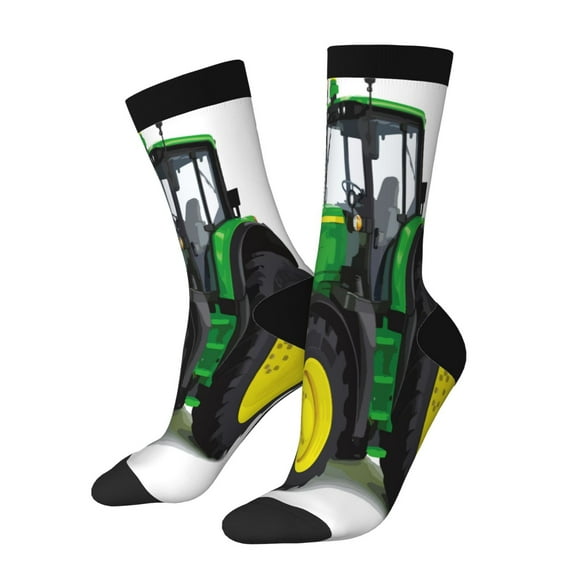 Haiem big farm tractor Pattern Crew Socks – Soft & Durable Moisture-wicking Socks, Stay-Up Fit for Business, Work, and Casual Wear Size 5-11