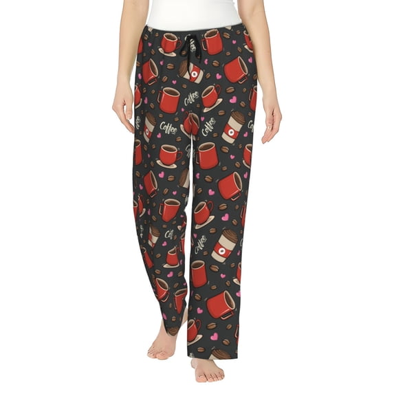 Haiem coffee mug cup Women's Pajama Pants Ultra Lightweight Pjs Bottoms Sleepwear Bottom Pants With Pocket Drawstring-