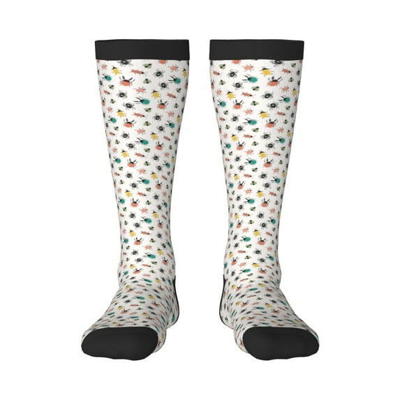 Haiem colorful doodle insects Funny Novelty Crazy Design Cotton Socks Sports Socks Knee High Socks For Men, Women,1Pairs - Gift For Working Friends