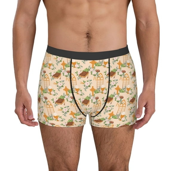 Haiem cross Men's Boxer Briefs, Every Day Comfort Stretch Cotton Moisture-Wicking Underwear-X-Large