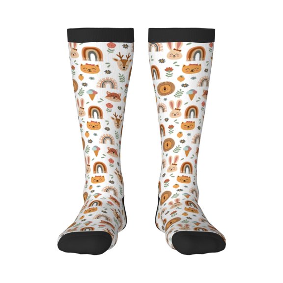 Haiem cute Rainbow Animal Socks, Funny Novelty Crazy Design Cotton Socks Sports Socks Knee High Socks For Men, Women,1Pairs - Gift For Working Friends