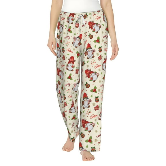 Haiem cute Santa with Gifts Women's Pajama Pants Ultra Lightweight Pjs Bottoms Sleepwear Bottom Pants With Pocket Drawstring-Medium