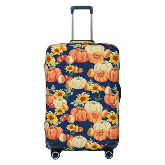 Haiem fall Pumpkin Daisy Luggage Cover Printed Suitcase Covers for Luggage Elastic Washable Suitcase Protector Fits 18-32 Inch Luggage-Small