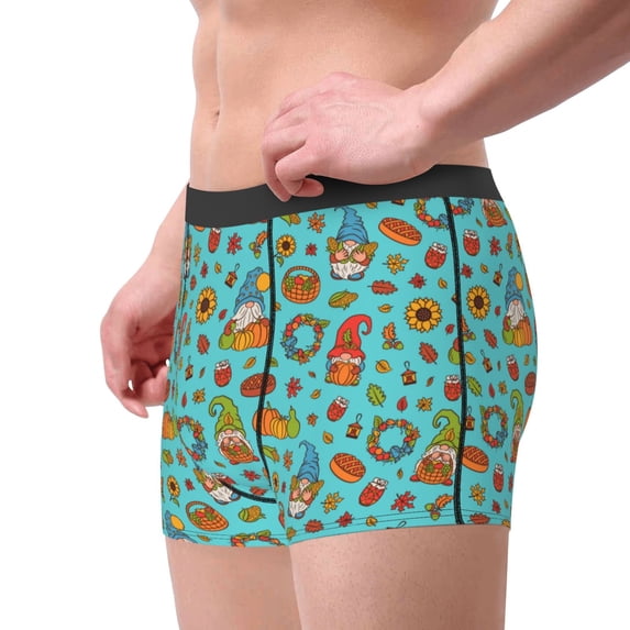 Haiem fall cute gnome Pumpkin Men's Boxer Briefs, Every Day Comfort Stretch Cotton Moisture-Wicking Underwear-Medium