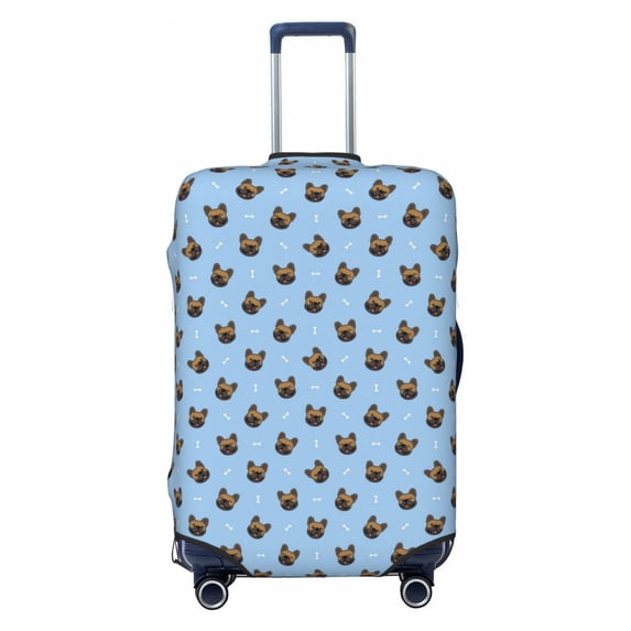 Haiem french Bulldog Face Luggage Cover Printed Suitcase Covers for Luggage Elastic Washable Suitcase Protector Fits 18-32 Inch Luggage-X-Large